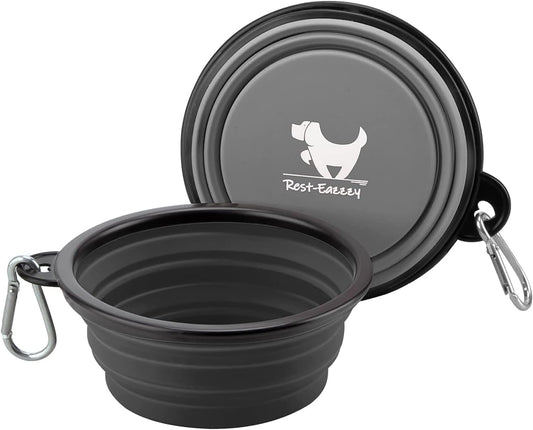 Collapsible Dog Bowls, 2 Pack Sturdy Portable Dog Water Bowls